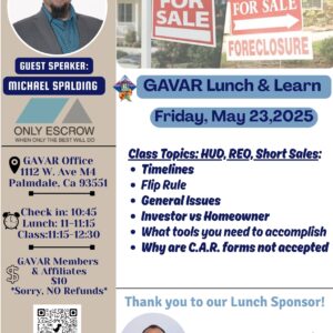 GAVAR Lunch and Learn-5/23/25